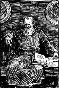 Christian Krogh: Illustration for Heimskringla 1899-edition. «Snorre Sturluson»